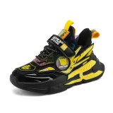 Boy Leather Armored Velcro Casual Running Sneakers Shoes