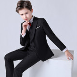 5PCS Boys Outfit Suit Shirts and Pants with Tie Dress Up