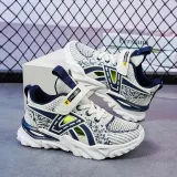 Boy Single Mesh Breathable Velcro Hollowed Out Soft Sole Sneakers Shoes