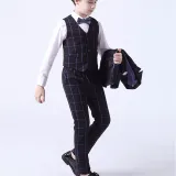 4PCS Boys Outfit Suit Vest and Pants with Tie Dress Up