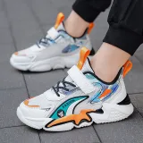 Boy Mesh Breathable Velcro Color Matching Sneakers Shoes