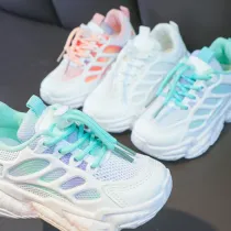 Toddler Kids Mesh Breathable Lace Up Soft Sole Running Sneakers Shoes