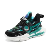 Boy Leather Armored Velcro Casual Running Sneakers Shoes