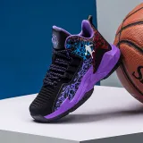 Boy Mesh Breathable Lace-up Sports Basketball Sneakers Shoes