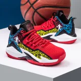 Boy Mesh Breathable Lace-up Sports Basketball Sneakers Shoes