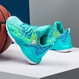 Boy Mesh Breathable Lace-up Sports Basketball Sneakers Shoes