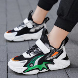 Boy Mesh Breathable Velcro Color Matching Sneakers Shoes
