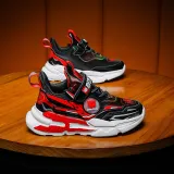 Boy Leather Armored Velcro Casual Running Sneakers Shoes