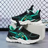 Boy Single Mesh Breathable Velcro Hollowed Out Soft Sole Sneakers Shoes