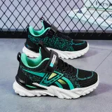 Boy Single Mesh Breathable Velcro Hollowed Out Soft Sole Sneakers Shoes