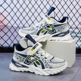 Boy Single Mesh Breathable Velcro Hollowed Out Soft Sole Sneakers Shoes
