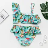 Toddler Girl Swimsuit Rainbow Unicorn Flamingo Ruffled Printing Bikini Set