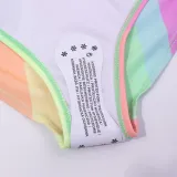 Toddler Girl Swimsuit Rainbow Ruffled Shoulder Sunshine Bikini Beachwear