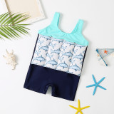 Toddler Boy Float Cartoon Shark Vest One-piece Buoyancy Swimsuit