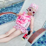 Baby Toddler Girl Float Rabbit Flower Printing Buoyancy Swimsuit