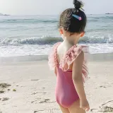 Baby Toddler Girl Swimsuit Lace Pearl Sleeveless Bikini One-Piece