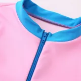 Kids Girls Swimsuits One Piece Skirt Pink Short Sleeve Bathing Suit With Zipper