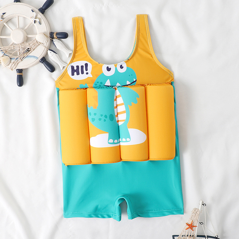Toddler Boy Float Suit Dinosaur Vest One Piece Swimwear Bathing Suit