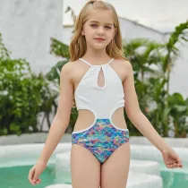 Toddler Girls Swimsuit Mermaid Panties Hollow Out Tankini Beachwear