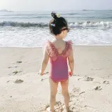 Baby Toddler Girl Swimsuit Lace Pearl Sleeveless Bikini One-Piece