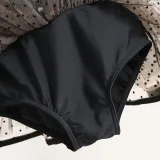 Toddler Girl Swimsuit Black Dot Gauzy Dress Ruffled Beachwear
