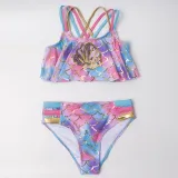 Toddler Girl Swimsuit Mermaid Colourful Scale Shell Sequins Bikini Set