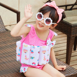 Baby Toddler Girls Float Cartoon Strawberry Candy Printing Buoyancy Swimsuit