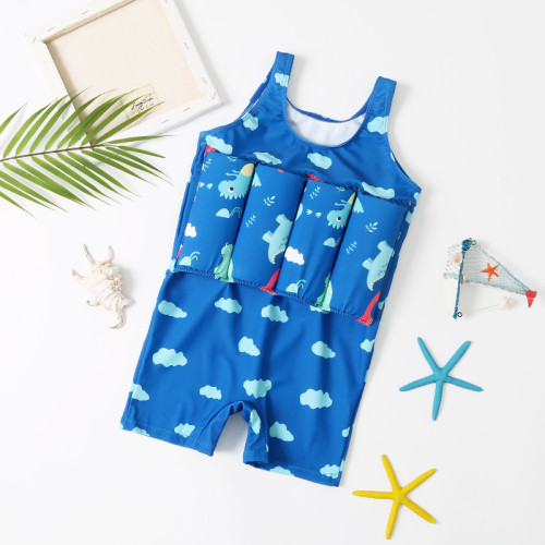 Toddler Boy Float Dinosaur Cartoon Printing Vest One-piece Buoyancy Swimsuit