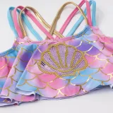 Toddler Girl Swimsuit Mermaid Colourful Scale Shell Sequins Bikini Set