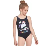 Girls Swimsuit One-Piece Rainbow Pegasus Unicorn Printed Beachwear For Toddler Kids