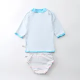 Baby Girls Unicorn Stripes Printed Swimsuits Long Sleeve Two-Pieces Beachwear