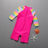 Girls Long Sleeve One-Piece Cartoon Unicorn Swimsuit Beachwear For Toddler Kids