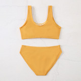 Toddler Girl Swimsuit Yellow Bowknot Bikini Beachwear Set