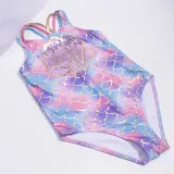 Toddler Girl Swimsuit Mermaid Colourful Scale Shell Sequins Bikini Set