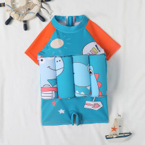 Toddler Boy Float Dinosaur Suit Zip Up One-Piece Buoyancy Swimsuit