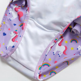 Toddler Girl Swimsuit Rainbow Unicorn Flamingo Ruffled Printing Bikini Set