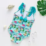 Baby Toddler Girl Flamingo Swimsuit Ruffled Bikini Sleeveless Beachwear