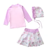 3PCS Baby Toddler Girl Cartoon Mermaid Swimsuit With Swimming Cap