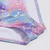 Toddler Girl Swimsuit Mermaid Colourful Scale Shell Sequins Bikini Set