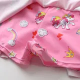 Baby Girls Rainbow Unicorn Cartoon Castle Printed Swimsuits Ruffled Skirts One-Piece