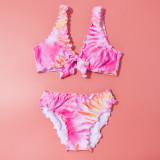 Toddler Girl Swimsuit Gradual Bowknot Ruffles Bikini Set