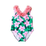 Baby Toddler Girl Swimsuit Flower V-Neck Vest Printed Beachwear