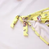 Toddler Girl Swimsuit Rainbow Stripe Unicorn Printing Bikini Beachwear Set