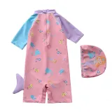 Baby Toddler Girl Cartoon Mermaid Swimsuit Contrast Color Beachwear