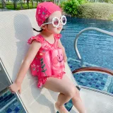 Baby Toddler Girl Float Rabbit Flower Printing Buoyancy Swimsuit