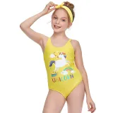 Girls Swimsuit One-Piece Rainbow Pegasus Unicorn Printed Beachwear For Toddler Kids