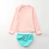 Baby Girls Unicorn Stripes Printed Swimsuits Long Sleeve Two-Pieces Beachwear