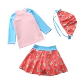 3PCS Baby Toddler Girl Unicorn Rainbow Swimsuit With Swimming Cap