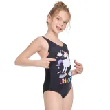 Girls Swimsuit One-Piece Rainbow Pegasus Unicorn Printed Beachwear For Toddler Kids