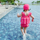 Baby Toddler Girl Float Rabbit Flower Printing Buoyancy Swimsuit